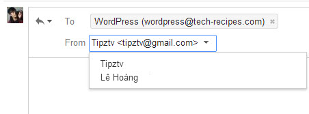 Change replying address manually in Gmail