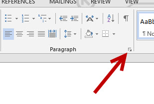 word 2013 paragraph settings