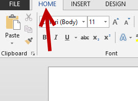 word 2013 home tab