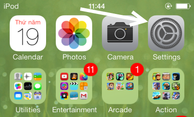 iOS 7 Settings on iPhone, iPod, iPad