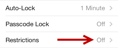 iOS 7 Restrictions Settings