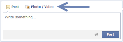 facebook page with photo/video posting feature