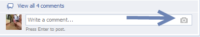 facebook comment field with attach photo feature