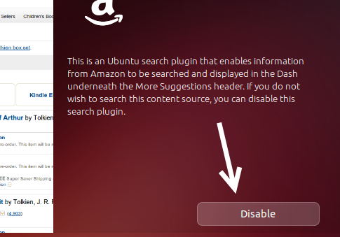 disable Ubuntu Dash plugin