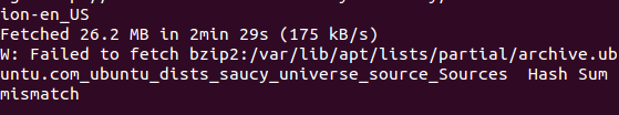 Ubuntu hash sum mismatch error