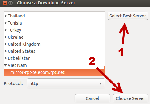 change Ubuntu download servers