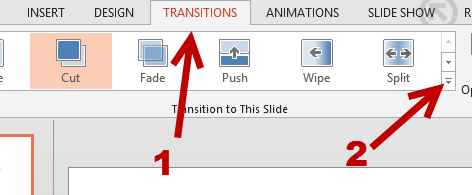 powerpoint 2013 page transitions