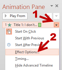 powerpoint 2013 animations effect options