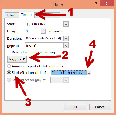 PowerPoint 2013 Trigger animation on click