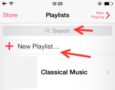 create new playlist on iphone 5s ios 7