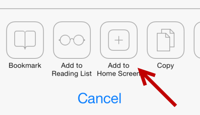 add a website shortcut to home screen