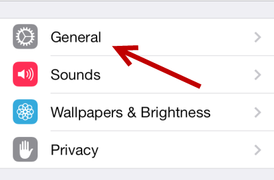 iOS General settings