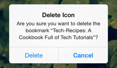 delete a website shortcut in iOS