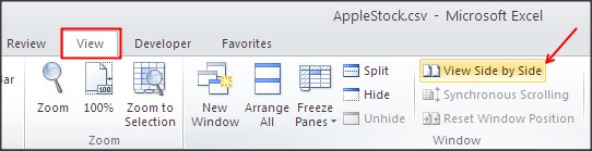 excel view side by side