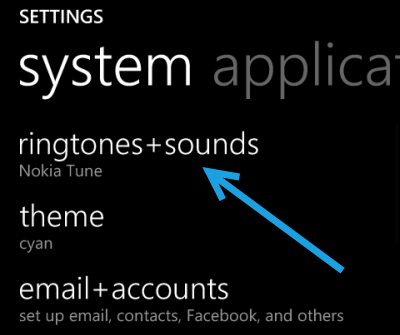 windows phone 8 change ringtones and sound