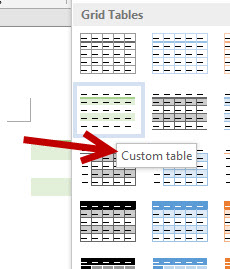 save custom word table style