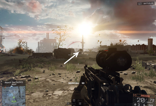 Weapon MG4 location in mission 1 BattleField 4