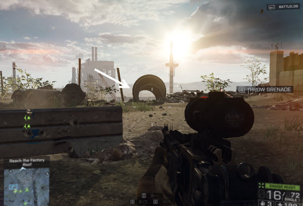 Weapon MG4 location in mission 1 BattleField 4