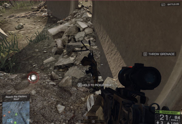 Weapon MG4 location in mission 1 BattleField 4