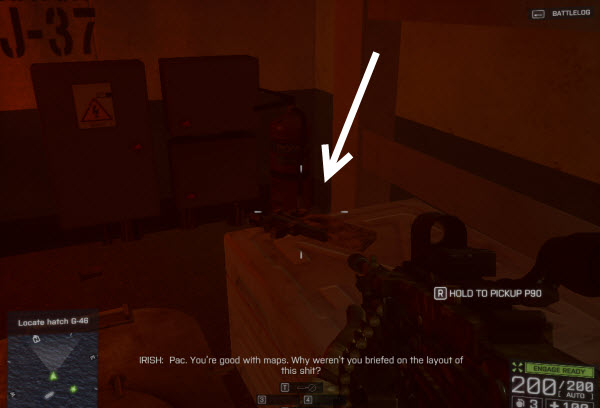 Weapon P90 location in mission 3 BattleField 4