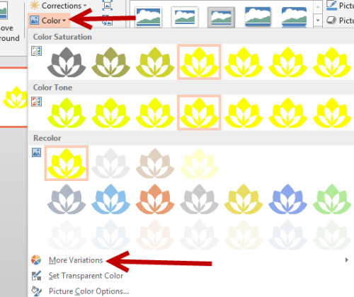 recolor or change color of an object in PowerPoint