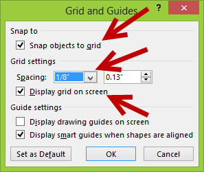 Enable snap to grid feature in PowerPoint