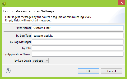 create a custom logcat filter