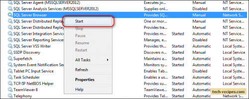 SQL Server: Browser Service Started and Then Stopped