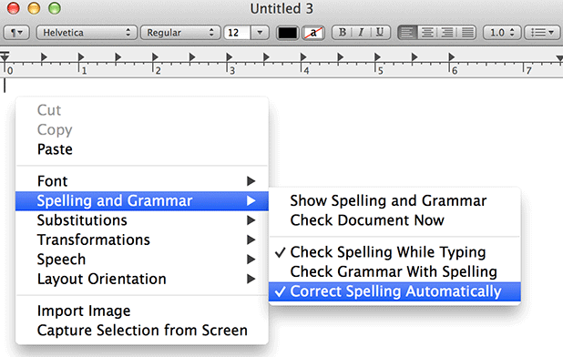 disable autocorrection mavericks in specific app