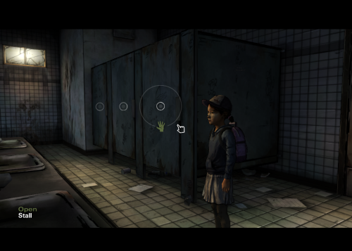 Helps Clementine check the stalls the Walking Dead season 2 walkthrough