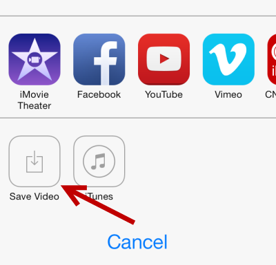 save video from iMovie to Camera Roll