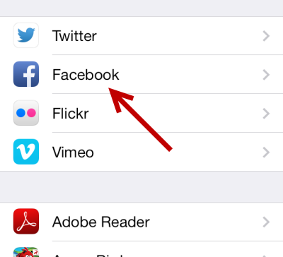 iOS Facebook Settings