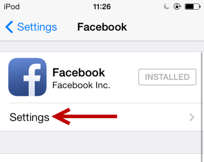 iOS Facebook Settings