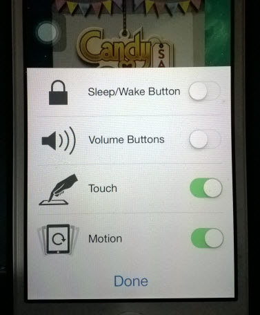 iOS disable sleep wake volume button touch motion