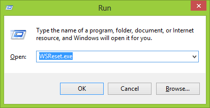 windows 8 store cache reset