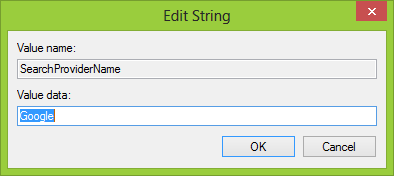 registry SearchProviderName