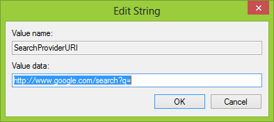 registry SearchProviderURI