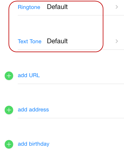 set different ringtones for contacts in iOS