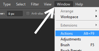 Photoshop actions palette