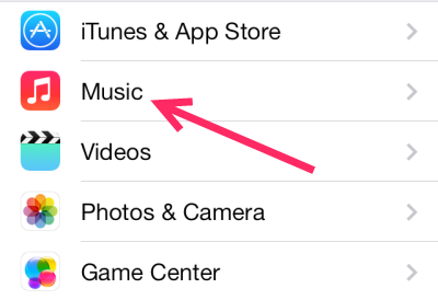 iOS Music Settings