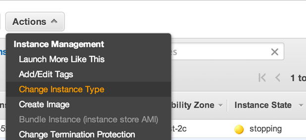 changing the ec2 instance type