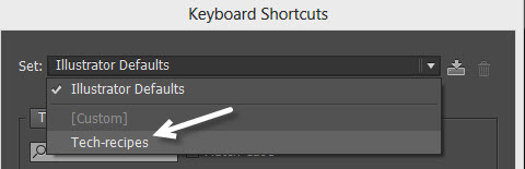 change Illustrator keyboard shortcuts set