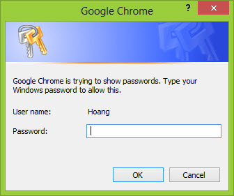 view Google Chrome protected password