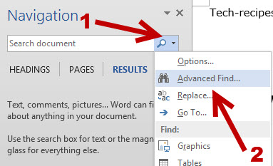 Using Microsoft Word Find and Replace