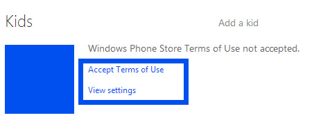 set up kid account windows phone 8 parental control