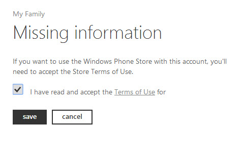 set up kid account for parental control in Windows Phone 8