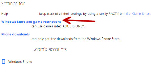 limit game ratings on windows phone 8