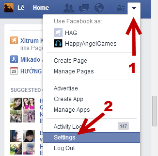 Facebook account settings