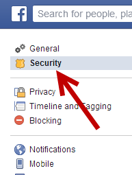 Facebook account security settings