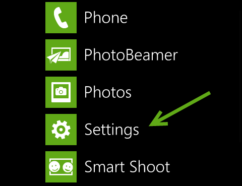 windows phone 8 Settings